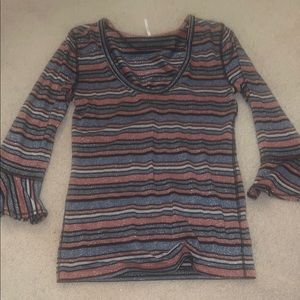 Free People Striped Glitter Top - Multicolor